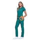 ACTIVE UNIFORMS Women's 11 Pocket Cargo Scrub Set - Cool Stretch Lightweight Medical Scrub Set for Nurses & Healthcare (True Hunter Green, X-Small)