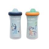 The First Years Bluey Insulated Sippy Cups - Dishwasher Safe Spill Proof Toddler Cups - Ages 12 Months and Up - 9 Ounces - 2 Count