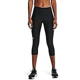 Under Armour Womens HeatGear Armour High Waisted Pocketed No-Slip Capri , Black (001)/White , Medium