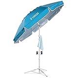 AMMSUN Shade Umbrella, Premium Portable Umbrella with Stand, 6.5ft Lightweight Free Standing Canopy for Sporting Games, Adjustable Instant Sun Protection and Easy to Carry, Light Blue