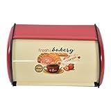 Tgoon Bread Storage , Large Capacity Snack Container Powder Coated Iron Multi Functions Metal Bread Box for Bakery , Bread Storage Container for Coffee Shop , Bread Box for Kitchen Countertop(Red)
