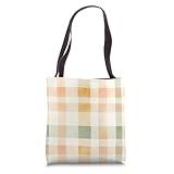 Pastel Abstract Plaid Print Tote Bag