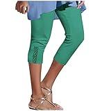 maisdgop Capri Leggings for Women 2025 Lightweight Stretch Knee Length Leggings Summer Casual Workout Yoga Cropped Pants