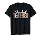 Leopard Preschool Teacher Funny Job Title School Worker Men Women T-Shirt