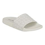 Calvin Klein Women's Athens Slide Sandal, White 140, 7