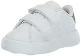 adidas Baby Advantage Sneaker, White/White/Green, 5 US Unisex Infant
