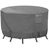 Vailge Round Patio Furniture Covers, 100% Waterproof Outdoor Table Chair Set Covers, Anti-Fading Cover for Outdoor Furniture Set, UV Resistant (Grey, 72"DIAx28"H)