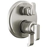 Delta Faucet Tetra 17 Series Brushed Nickel 3-Setting Integrated Diverter Valve Trim Kit, Brushed Nickel Diverter Valve Trim Kit, Shower Trim Kit, Lumicoat Stainless T27889-SS-PR (Valve Not Included)