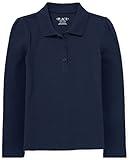 The Children's Place girls Long Sleeve Pique School Uniform Polo Shirt, Tidal Single, Small US