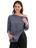 Deyeek Women's Post Shoulder Surgery Recovery Shirts Full Tear Away Snap 3/4 Hospital Shirts Adaptive Medical Patient Gowns 2XL