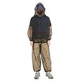 South to East Mosquito Suit - Net Bug Mesh Pants & Jacket with Hood for Outdoor Protection from Bugs, Flies, Gnats, No-See-Ums & Midges - Mosquito Net Clothing for Men & Women with Carrybag, XL Size