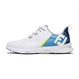 FootJoy Men's FJ Fuel Previous Season Style Golf Shoe, White/Blue/Green, 8.5 Wide