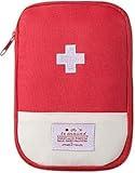 Fansoftiks First Aid Bag Empty,Small Portable Empty First Aid Kit Bag Waterproof Section Dividers Travel Medicine Bag for Emergency for Home Office Car Outdoors Boat Camping Hiking Cycling (Red)