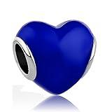 JMQJewelry Blue Heart Mother Son Mom Father Daughter Birthday Thanksgiving Olympic Thank You Womens Bead Charms Compatible with Pandora Bracelets