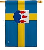 Provinces of Sweden Västmanland House Flag - Regional Territory Old History Northern Europe Country Particular Area - Decoration Banner Small Garden Yard Gift Double-Sided Made in USA 28 X 40