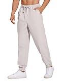 COOFANDY Men's Linen Casual Jogger Pants Lightweight Elastic Waist Drawstring Yoga Beach Pants with Pockets