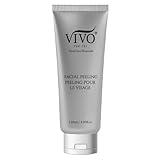 Vivo Per Lei Facial Peeling Gel - Contains Dead Sea Minerals and Nut Shell Powder - Gentle Face Exfoliator Scrub and Blackhead Remover - Peel Your Skin to a Fresher You - 3.4 Fl. Oz.
