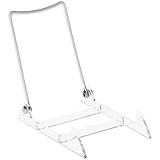 GIBSON HOLDERS 3PL Adjustable White Wire and Clear Acrylic Display Easel, 3.875" W x 5.375" D x 5.25" H, Pack of 6