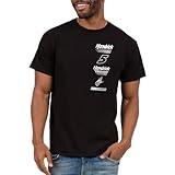 Junk Food Standard NASCAR-Driver Sponsors Stacked Logo-Unisex Adult Sports Fan T-Shirt for Men & Women, Black