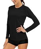 UV Shirts for Women Long Sleeve Shirts for Women Running Shirts Summer Shirt Hiking Shirts Women Sun Protection Shirts Fishing Shirts Black