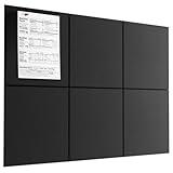 MaxGear Large Cork Board for Wall 36" x 24", Black Bulletin Board, 6 Pack Felt Wall Tiles with Pushpins, Cork Boards for Office Push Pin Board Tack Board Felt Board