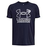 Under Armour Boys' Tech Hybrid Printed Fill Short-Sleeve T-Shirt, (410) Midnight Navy/Downpour Gray/Mod Gray-Husky Boys, Small Plus