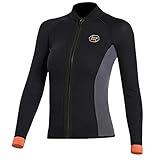 Wetsuit Top 3mm Neoprene Wetsuit Jacket Women Front Zip Long Sleeve Diving Suit for Swimming Surfing Snorkeling Kayaking Scuba Diving L Size