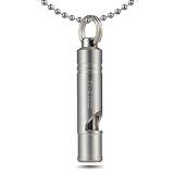 TI-EDC Titanium Emergency Whistle, Loud Portable Keychain Necklace Whistle for Emergency Survival, Life Saving, Hiking, Camping, and Pet Training