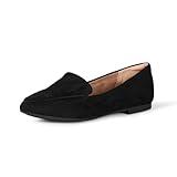 Amazon Essentials Women's Loafer Flat, Black Microsuede, 9