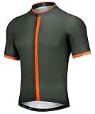 wantdo Men's Short Sleeve Bike Cycling Jersey Quick Dry MTB Shirts Breathable Mountain Bike Jerseys with 3 Rear Pockets Gray Orange