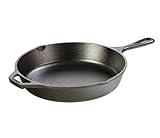 Lodge 10.25 Inch Cast Iron Skillet – Pre-Seasoned Frying Pan with Teardrop Handle – Oven, Stovetop, Grill & Campfire Use – Made in USA – Durable, Non-Toxic, Even-Heating Cookware – Black