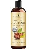 Handcraft Blends USDA Organic Jojoba Oil - Cold-Pressed 8 Fl Oz - 100% Pure and Natural - Premium Grade Carrier Oil for Skin and Hair - Hair and Body - Massage - Hexane-Free