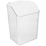 UPKOCH 7.16x4.92x4.01in Clear Hanging Trash Can for Cabinet Door, Transparent PET Storage Container with Hook, Space-Saving Wall Mounted Organizer for Kitchen Bathroom Office RV Camping