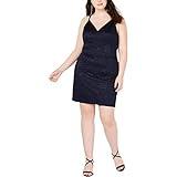 Emerald Sundae Womens Plus Lace Racerback Bodycon Dress Navy 1X