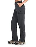 Moosehill Women's Hiking Pants Lightweight Quick Dry Water Resistant Cargo Travel Work Summer Pants for All Seasons (Dark Grey,8)
