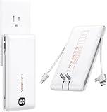 VEEKTOMX Portable Charger with Built in Cables 10000mAh, Power Bank for iPhone with Wall Plug, Travel Essential Fast Charging USB C Slim External Battery Pack for iPhone16/15/14, Samsung, iPad, etc