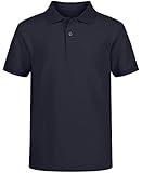 IZOD Boys' School Uniform Short Sleeve Pique Polo, Navy, 14-16