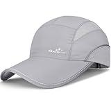 GXCROR Quick-Dry Running Hat for Men & Women - UPF 50+ Breathable Mesh, Reflective Sports Cap for Outdoor, Hiking Light Gray