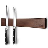 HOSHANHO Magnetic Knife Strips, Magnetic Knife Holder for Wall 16 Inch, Acacia Wood Knife Magnetic Strip Use as Knife Bar, Knife Holder for Kitchen Utensil Organizer