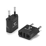United States to Turkmenistan Travel Power Adapter to Connect North American Electrical Plugs to Turkmen Outlets for Cell Phones, Tablets, eReaders, and More (2-Pack, Black)