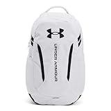 Under Armour Unisex-Adult Hustle 6.0 Backpack, (100) White/White/Black, One Size Fits Most