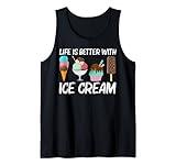 Cool Ice Cream Art For Men Women Gelato Cone Frozen Dessert Tank Top