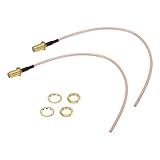 MECCANIXITY 3Pcs 0.6FT/20cm RG316 Coaxial Cables SMA Female to Bare Wire Low Loss Coaxial Cable for Network 2G 3G 4G Antenna Router Coax Mobile to Base Antenna Orange