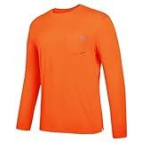 SG Edge Men's Rash Guard Shirts UPF 50+ Moisture Wicking Long Sleeve Chest Pocket Quick Dry Lightweight, Sunset Red, Small