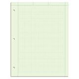 TOPS Engineering Computation Pad, 8-1/2" x 11", Glue Top, 5 x 5 Graph Rule on Back, Green Tint Paper, 3-Hole Punched, 100 Sheets (35500)