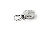 KEY-BAK Industrial Retractable Reel with 48" Stainless Steel Cable, Steel Bracket Back, Chrome Front, 8 oz. Retraction, Split Ring