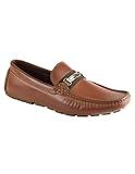 Guess Men's Aarav Driving Style Loafer, Cognac 210, 11
