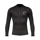 Surf Squared Men's Wetsuit Top Jacket 2mm or 3mm - Neoprene Long Sleeve for Warmth & Comfort, Extended Back Flap - Ideal for Surfing, Snorkeling & Watersports - Large - 3MM