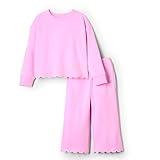 Amazon Essentials x Sofia Grainge Baby Girls' French Terry Pant and Top Set, Pink, 18 Months