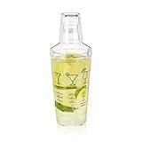 True Maraca Cocktail Shaker with Built In Strainer, Drink Mixer with 7 Classic Drink Recipes & Measurements, Perfect for Game Nights, BBQ, House Party, Picnic, Home Bar Accessories, 16 oz, Set of 1
